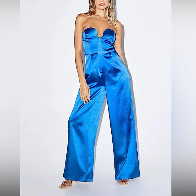 jumpsuit Nasty Gal Women's Strapless Tailored Satin Jumpsuit Poshmark $207