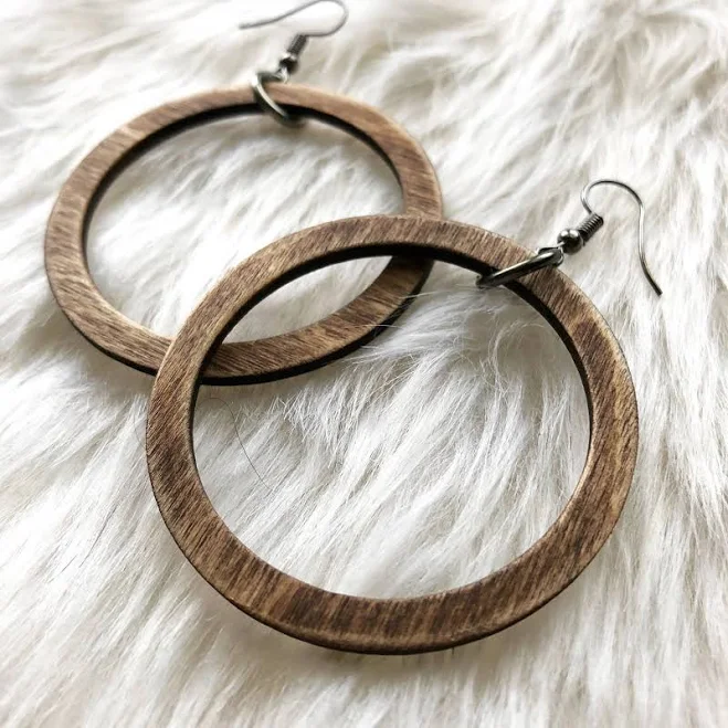 accessory Natural Wooden Hoop Earrings Etsy - simplylivingshopinc $16