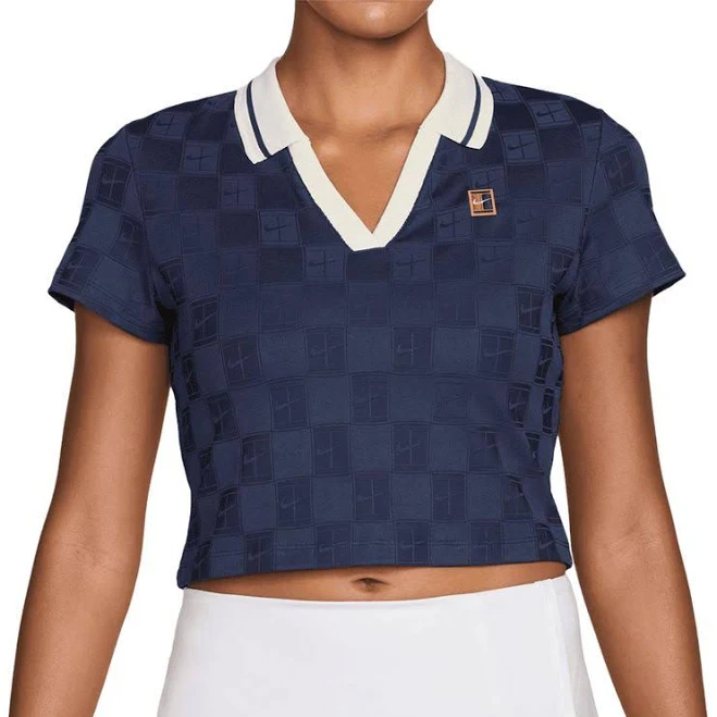 top NikeCourt Court Collection Women's Dri-Fit Cropped Tennis Polo Midwest Racquet Sports $60