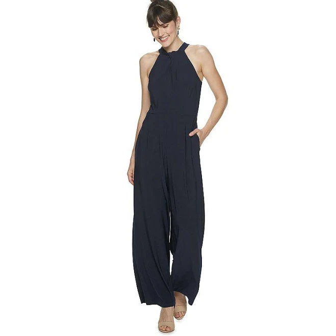 jumpsuit Nina Leonard Women's Wide-Leg Halter Jumpsuit Kohl's $34.2