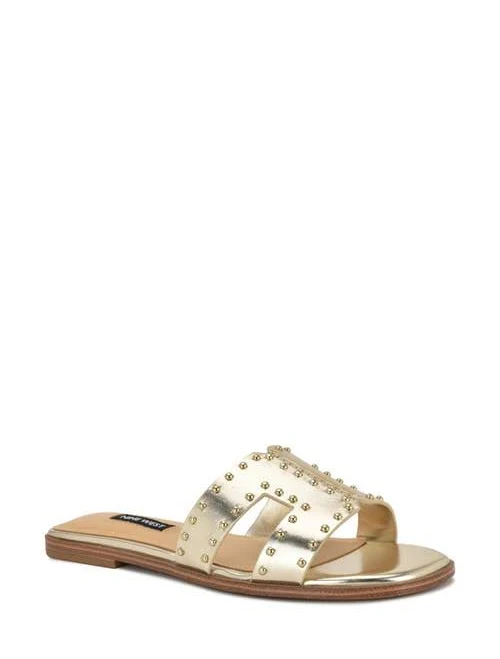 shoes Nine West Women's Giny Cutout Flat Slide Sandals Nordstrom $53.4