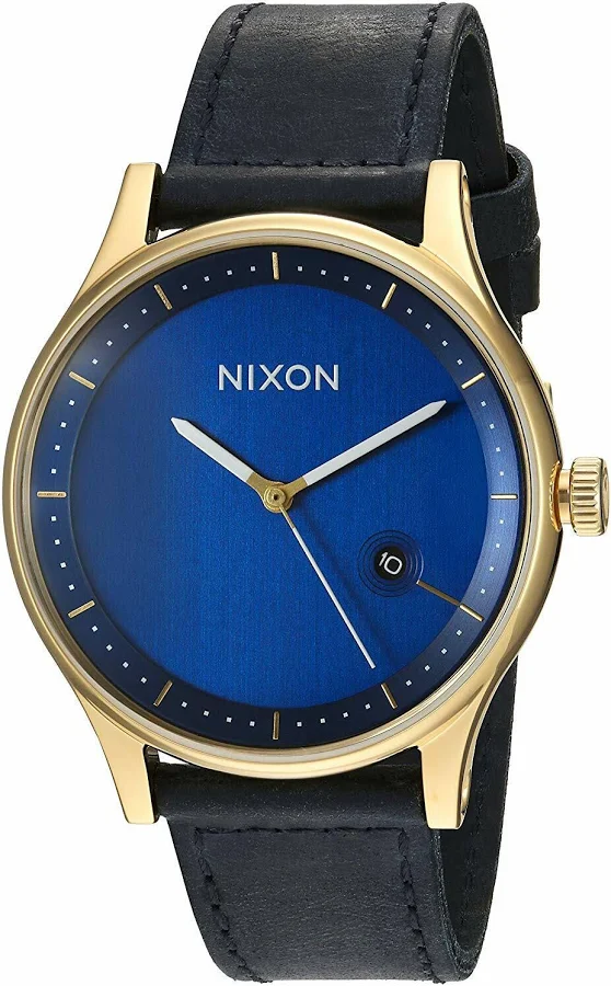 accessory Nixon Station Leather Watch Gold Navy / A1161 933 / a1161933 / A1161-933 eBay - discount-gifts $112.05