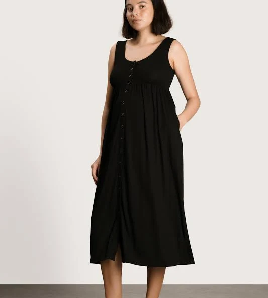 maternity dress Nom Maternity Women's Ribbed Modal Henley Dress NOM Maternity $118