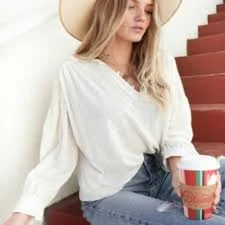 top NWT Free People Rush Hour Linen Balloon Sleeve Peasant Top Poshmark $35