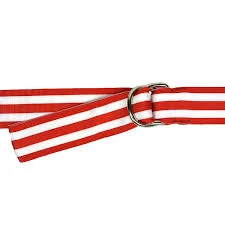 accessory O'Connell's D-Ring Ribbon Belt - Red & White Stripe O'Connell's $59.95