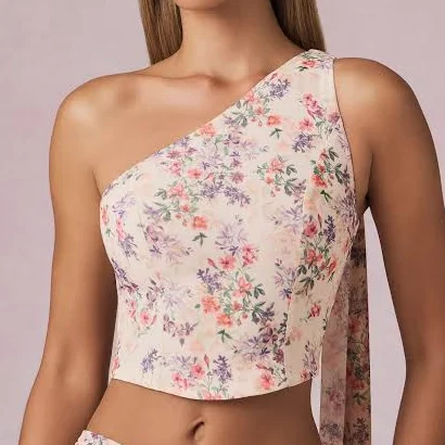 one shoulder top Oh Polly One-Shoulder Floral Print Top Oh Polly US $82