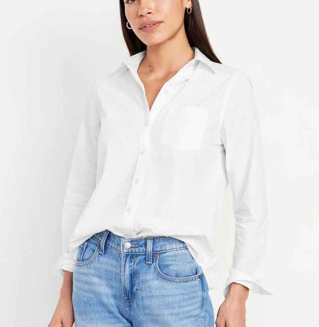 top Old Navy Women's Classic Button-Down Shirt Old Navy $14.99