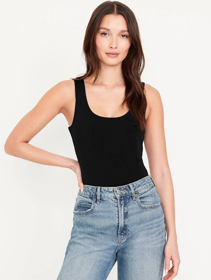 top Old Navy Women's Double-Layer Scoop-Neck Bodysuit Old Navy $14.99