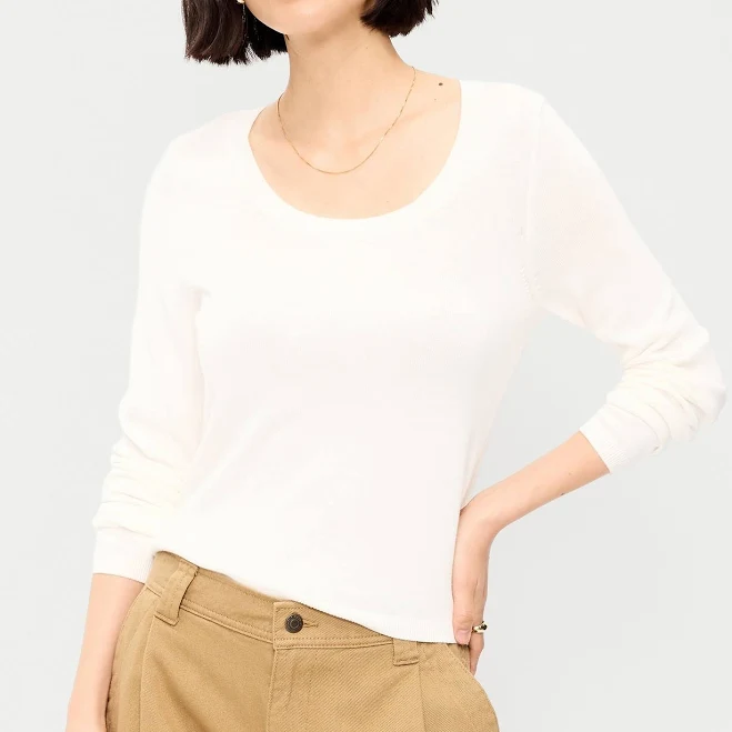 top Old Navy Women's Fitted Scoop-Neck Cropped Jersey Sweater Old Navy $9.99