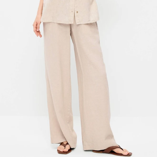wide leg pants Old Navy Women's High-Waisted Linen-Blend Super Wide-Leg Pants Old Navy $32