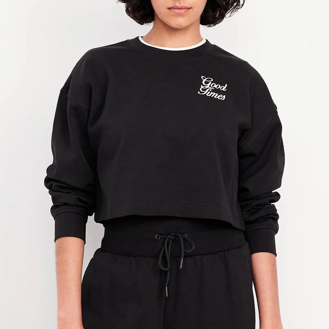 cropped sweatshirt Old Navy Women's Oversized Fleece Sweatshirt Old Navy $8.49