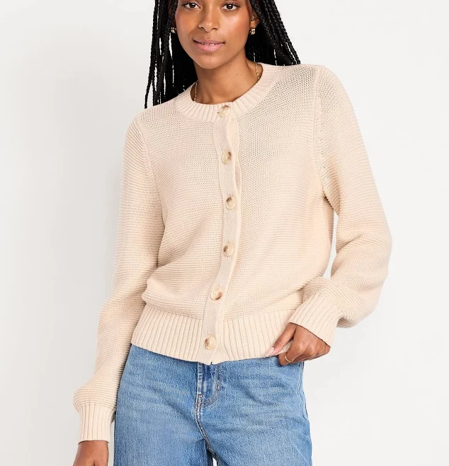 outerwear Old Navy Women's Seaside Cotton Garter-Knit Cardigan Sweater Old Navy $29.99