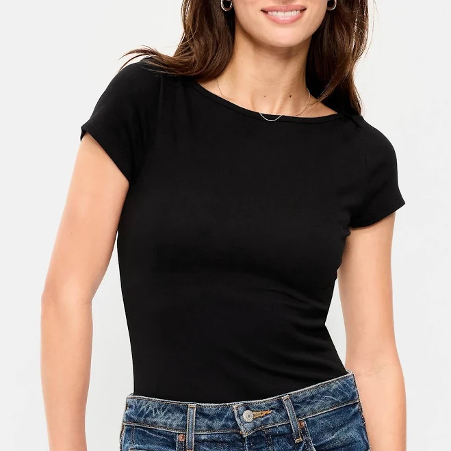 top Old Navy Women's Snug Boatneck T-Shirt Old Navy $13.59