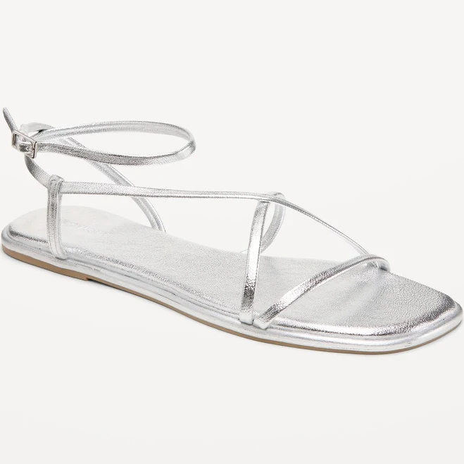 shoes Old Navy Women's Strappy Faux-Leather Sandals Old Navy $14.99