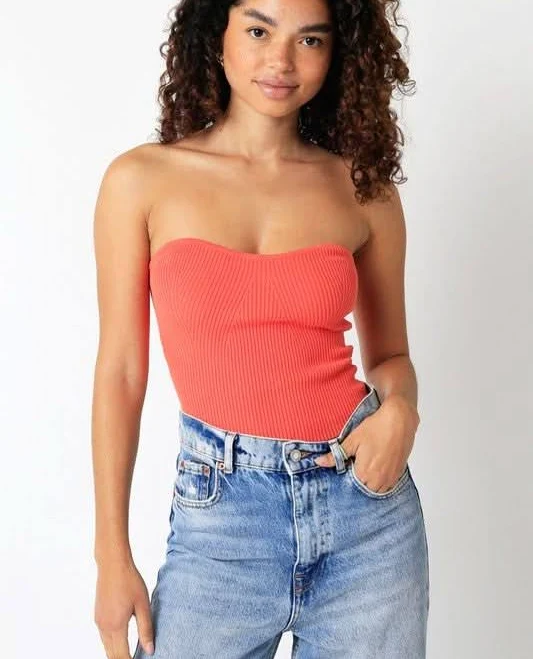 tube top Olivaceous Leah Ribbed Tube Top Size Boho Pink $42