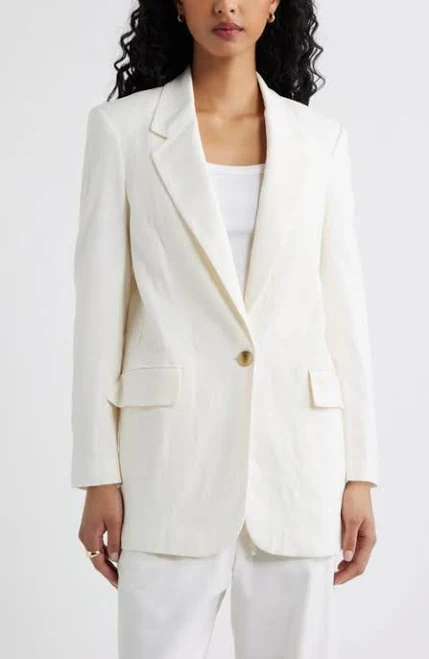 blazer Open Edit Everyday Linen Blend Blazer Nordstrom $99.5