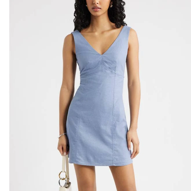 dress Open Edit Linen Blend Minidress Nordstrom $79.5