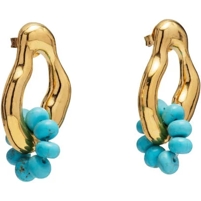 accessory Organic Turquoise Beaded Earrings mayamarjewelry.com $78