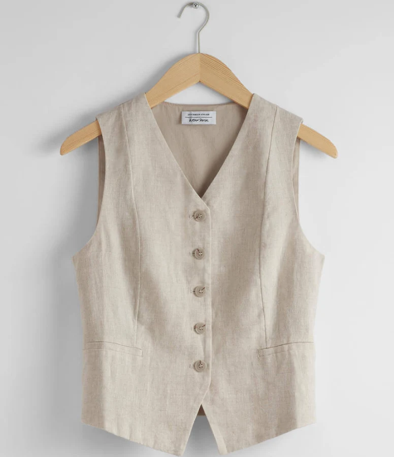 sleeveless top & Other Stories Tailored Linen Vest & Other Stories US $89