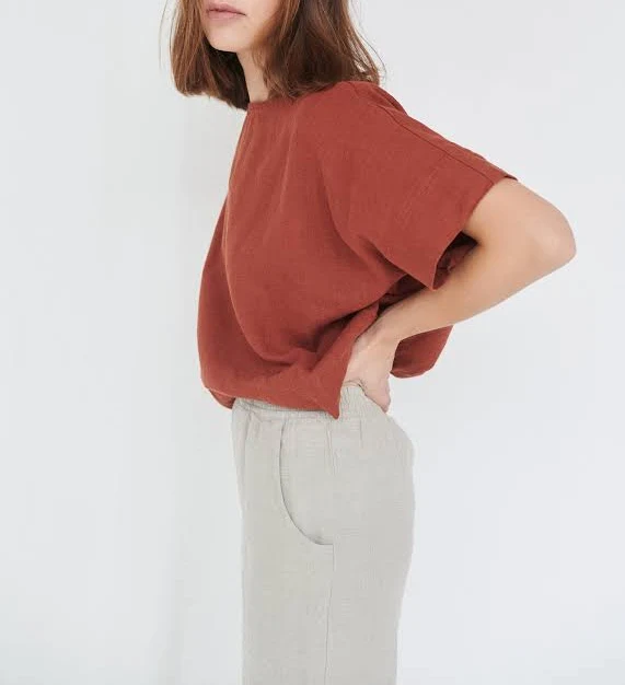 top Oversized Linen Blouse Etsy - Linenfox $88.63