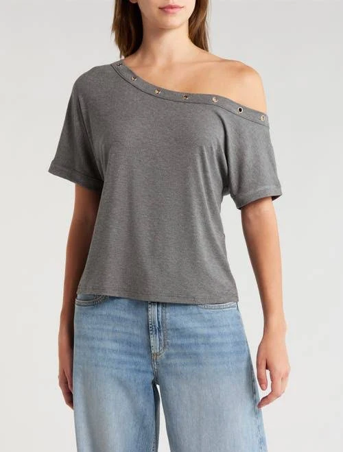 one shoulder top Pacsun Women's Moxie One-Shoulder Grommet Top Nordstrom $32.95