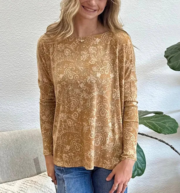 top Paisley Knit Top Terra Cottage $20