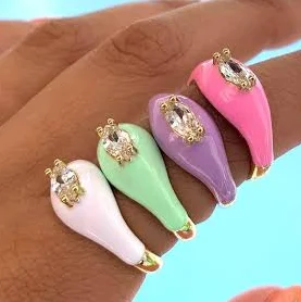 accessory Pastel Diamond Adjustable Enamel Rainbow Bands Etsy - ShopMaLiB $22.1