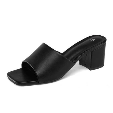 shoes Penny Sue Women's Block Heel Mule Sandals Walmart - Pennysue $26.99