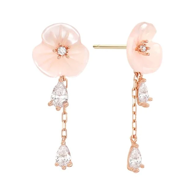 accessory Pink Blossom Drop Earrings in Rose Gold minigold $229