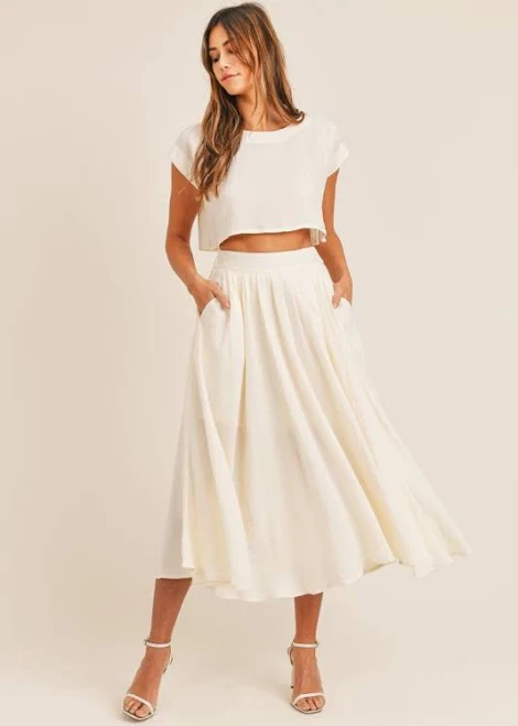 matching set Pippa & Pearl Women's Lola Midi Skirt and Crop Top Set Pippa & Pearl $98