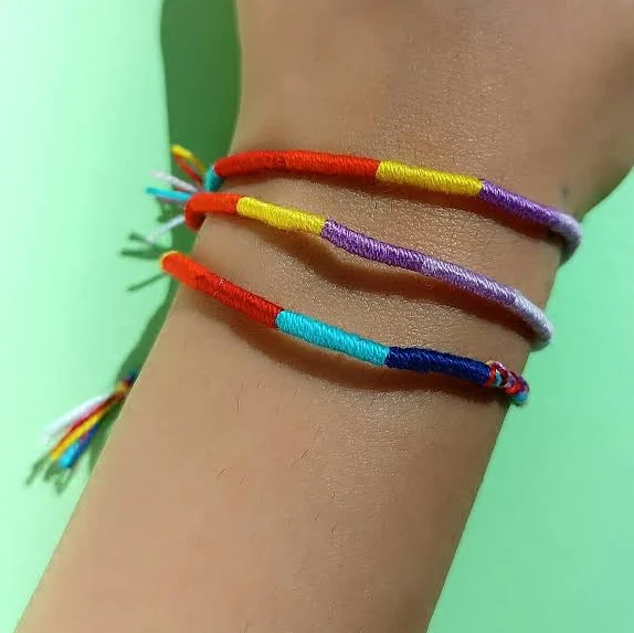 accessory Polarise Colorful Cotton Thread Friendship Bracelet Etsy - LuckyRatJewellery $9.84