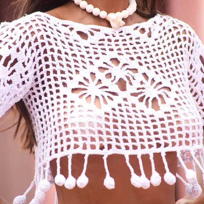 crop top Popcorn Crochet Top Andi Bagus $79