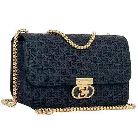 bag Port&lotus Mini Shoulder Bag with Gold Chain Strap Woven Faux PU Leather Handbags for Lady Small Black Purse Formal Evening Clutch Purse Ladies Bags, Walmart - PORT&LOTUS $14.99
