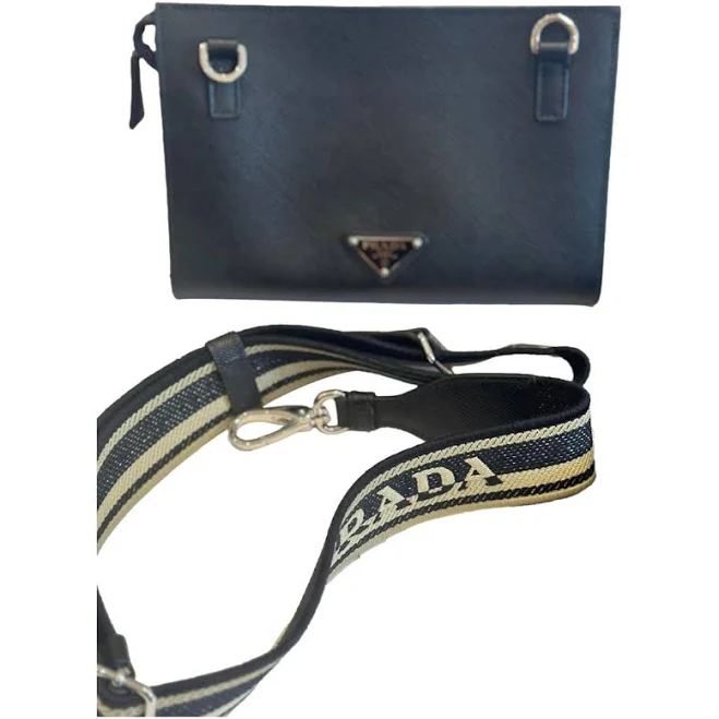 bag Prada Black Saffiano Leather Shoulder Bag Silver Hardware Vestiaire Collective $1137