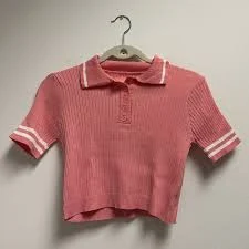 matching set Preppy Pink Polo Crop Top & Mini Skirt Set Poshmark $15