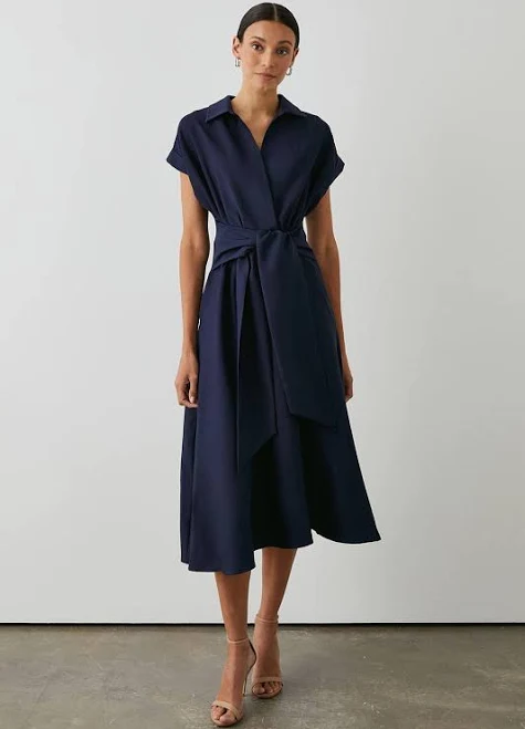 dress Principles Women's Front Tie Denim Midi Dress boohoo USA $82.6