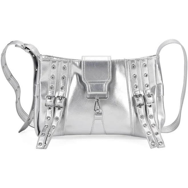 bag Punk Faux Leather Crossbody Bag with Shoulder Strap Shop LC $33.99
