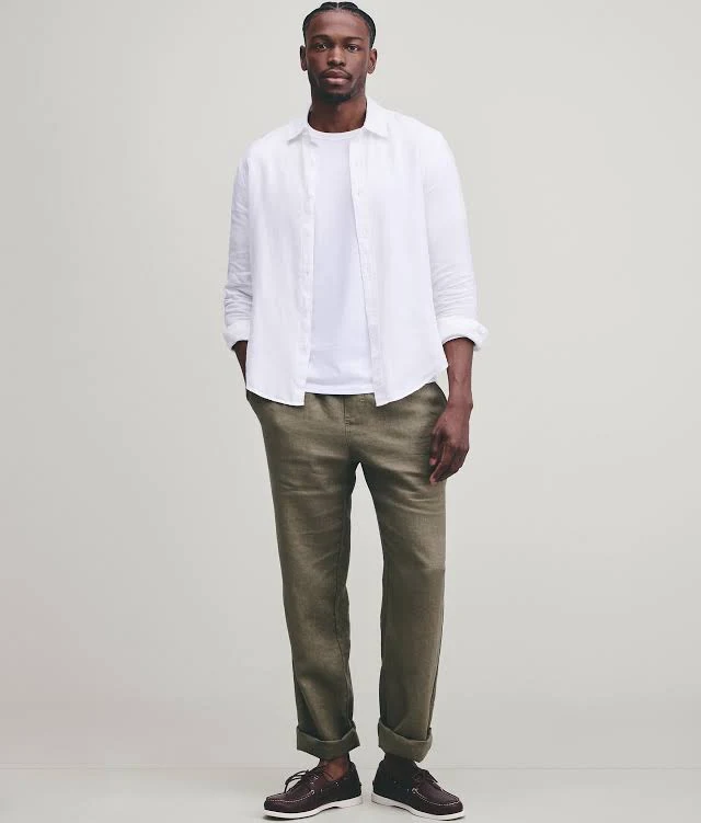 top Quince Men's Relaxed European Linen Long Sleeve Shirt Quince $42