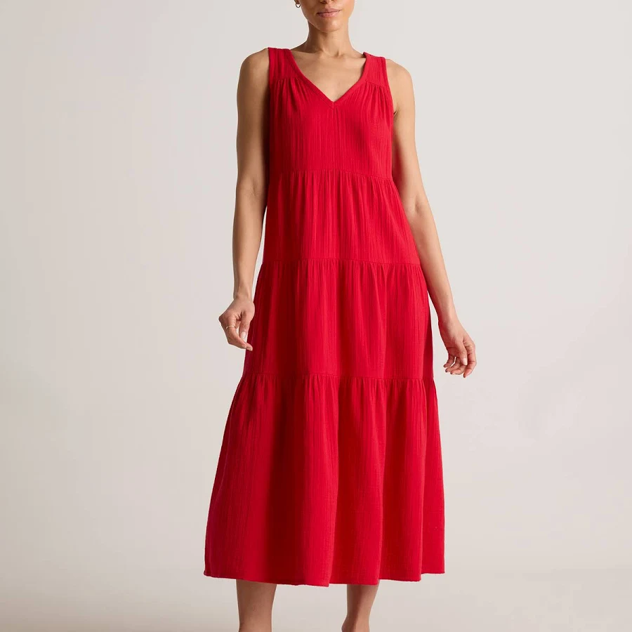 dress Quince Women's Organic Cotton Gauze Tiered Maxi Dress Quince $59.9