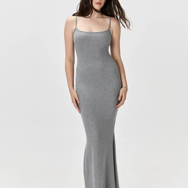 maternity dress Quince Women's Tencel Rib Knit Body-Hugging Fit Maxi Slip Dress Quince $49.9
