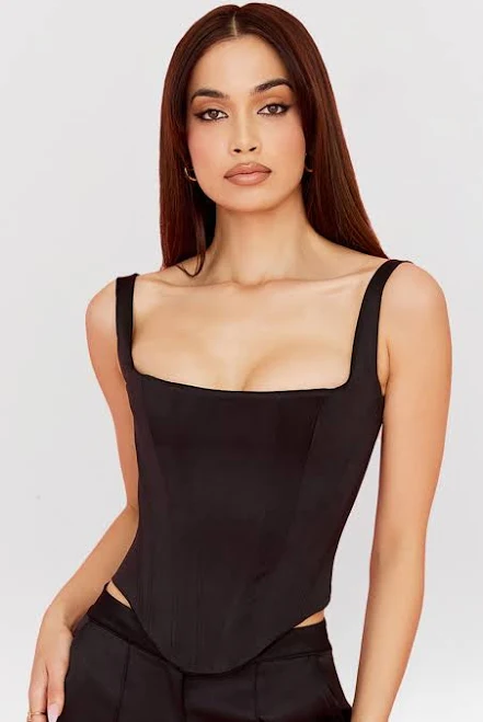top Rafa Longline Satin Corset House of CB $135