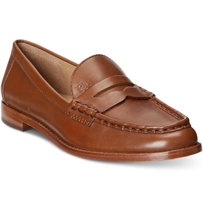 shoes Ralph Lauren Women's Wynnie Burnished Leather Loafers Macy's $136.5