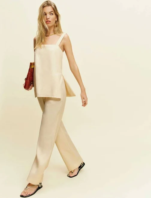 two piece set Reformation Kristen Linen Two Piece | Ivory | Medium Reformation $278