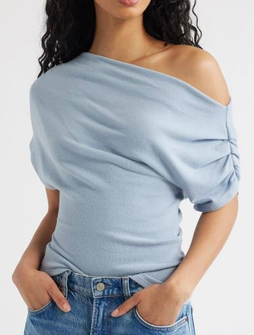 one shoulder top Reformation Women's Iris One-Shoulder Knit Top Nordstrom $98