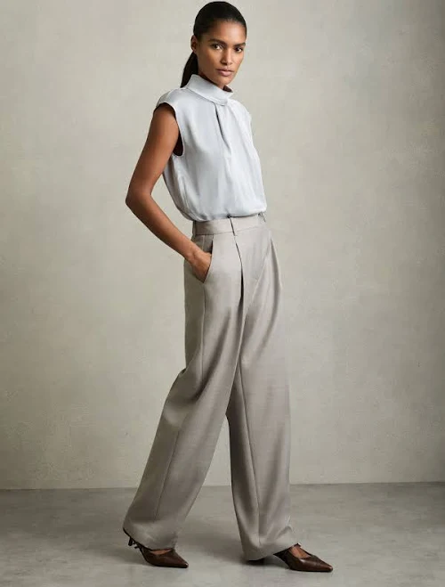 pants Reiss Harper Wool-Blend Wide-Leg Suit Trousers Reiss $126