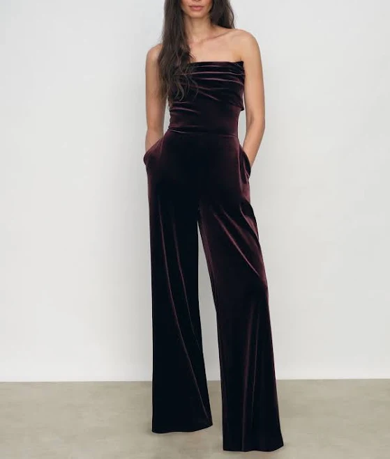 jumpsuit Reiss Women's Andria Strapless Velvet Jumpsuit Reiss $287
