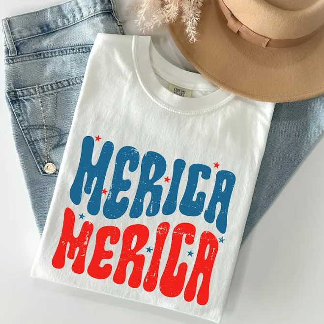 top Retro 'Merica, America Patriotic T-Shirt Refinery Number One $24.99
