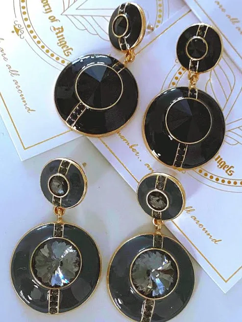 accessory Retro Round Crystal Dangle Earrings Etsy - Seller $25.04
