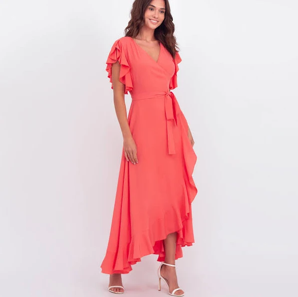 dress Romantic Wrap Around Maxi Dress Etsy - ENMEstyle $93.6