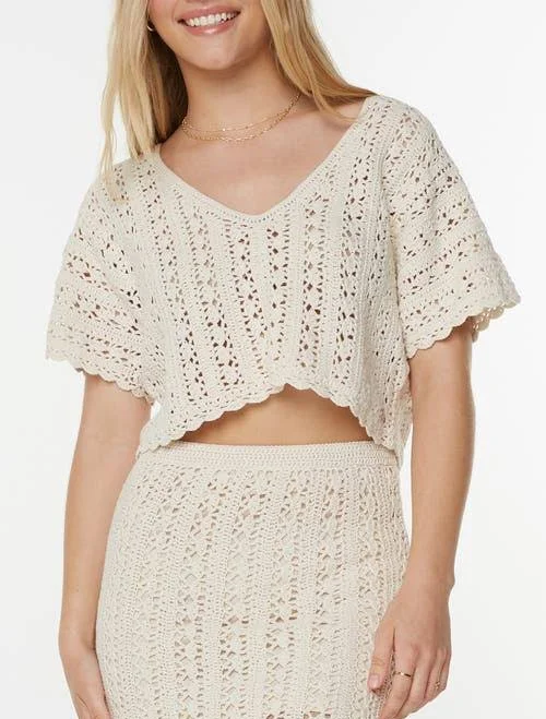 crop top Roxy Women's Sea Swirl Crochet T-Shirt Nordstrom $54